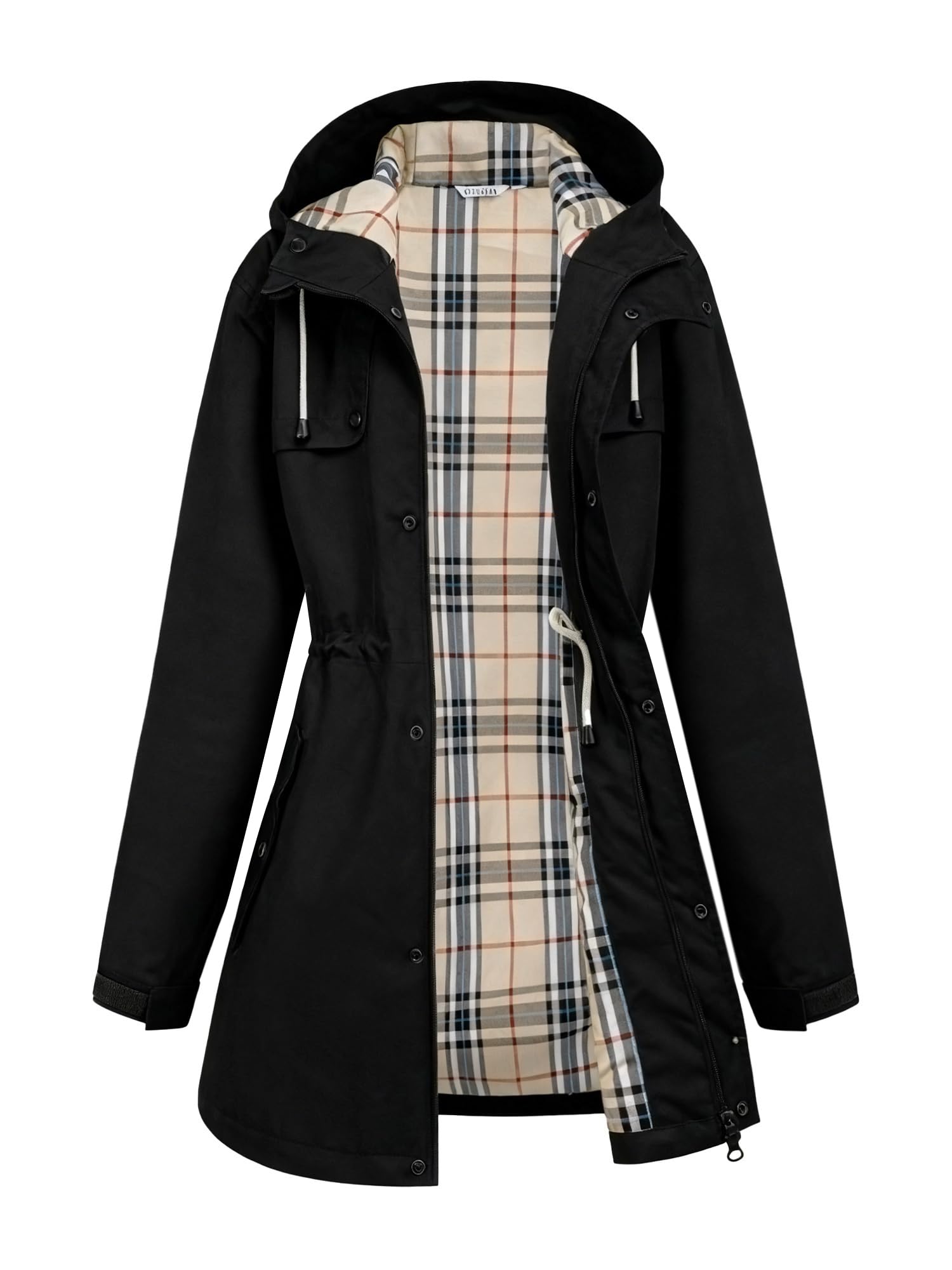 Womens Rain Jacket For Heavy Rain Waterproof Long Hooded Raincoats Outdoor Lined Raincoat S-XXL-image-33