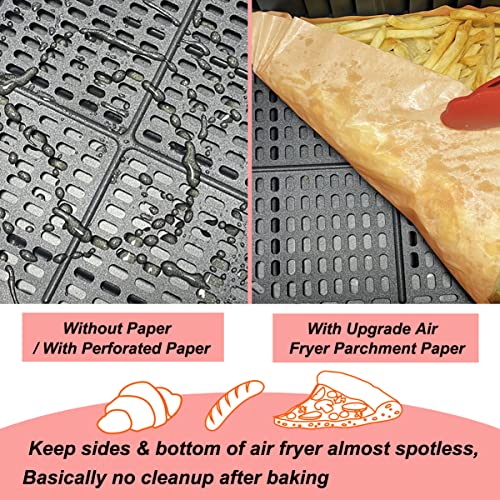 This is a picture of a product for sale called BYKITCHEN Air Fryer Disposable Paper Liner for Ninja Dual Air Fryer,  Set of 100,  Rectangle Air Fryer Liners Compatible with Double Air Fryer,  Ninja DZ201 - DZ401,  Ninja Dual-Air-Fryer-Accessories