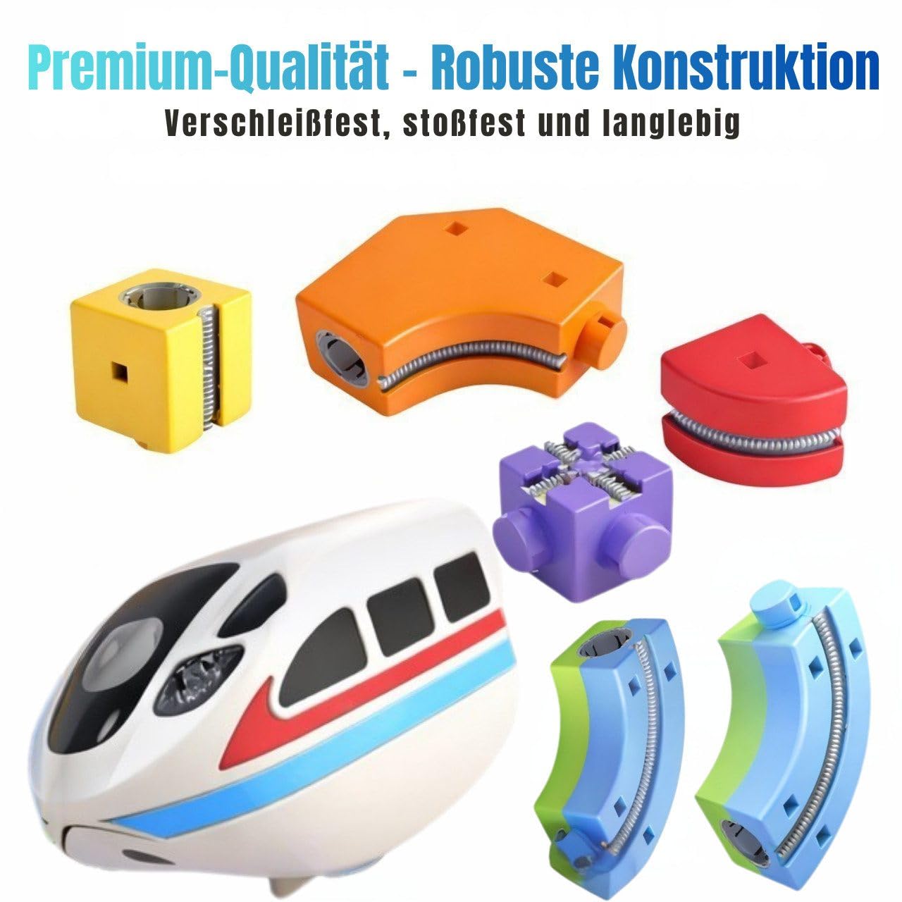 Flexible 3D Rennbahn mit Kurven, Steigungen & Loopings, motorisiertes Fahrzeug, modulares magnetisches Stecksystem, kreatives Bauspiel für Kinder, 56/80/150 Teile Set (150)