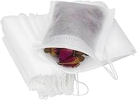 Vista 1 de Filtro de té, bolsas de té, bolsas de té para té de hojas sueltas, 100 unidades, 4 pulgadas x 3.2 pulgadas, color blanco