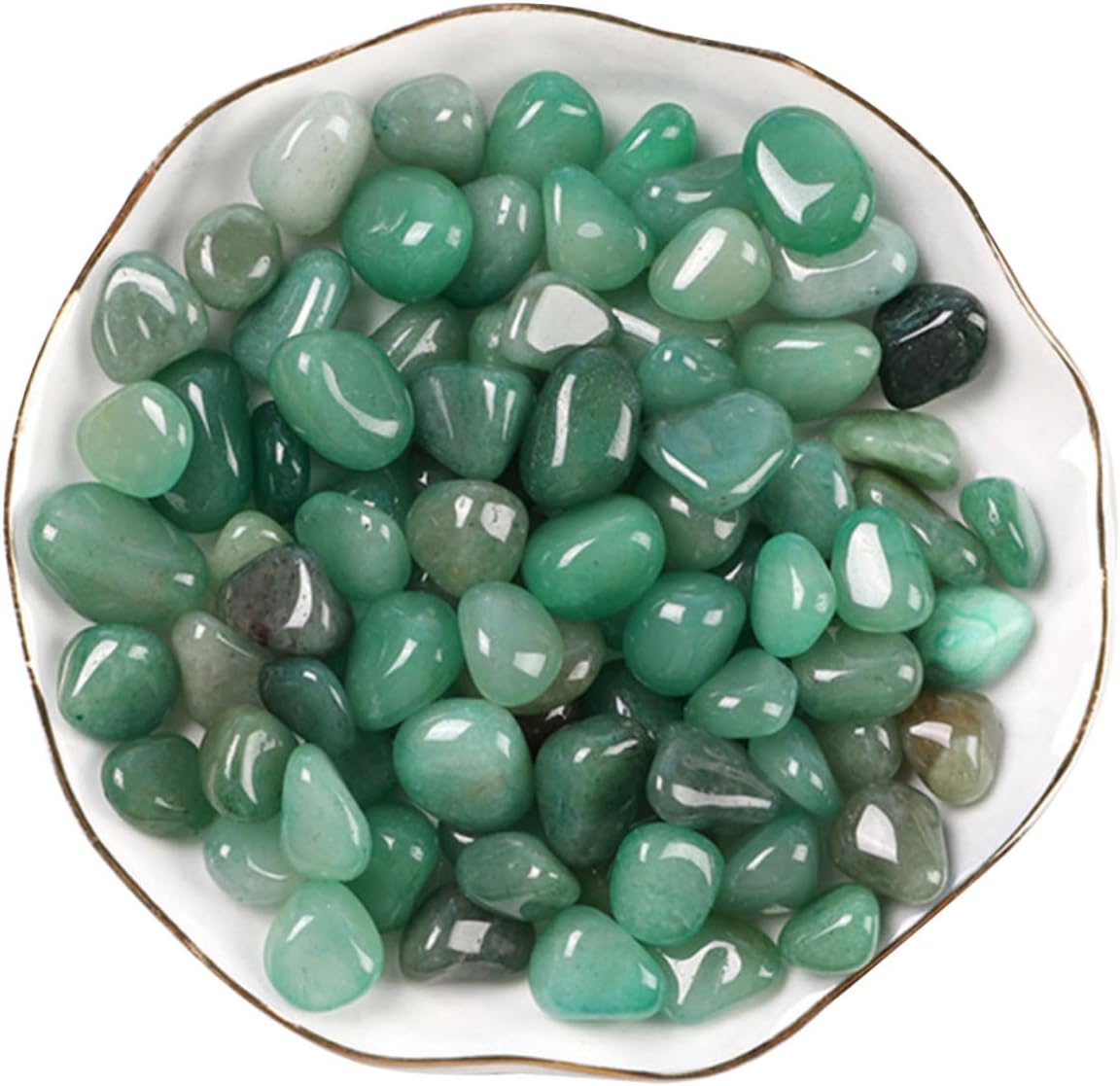 Natural Aventurine Fish Tank Gravel 7-9mm Decorative Aquarium Rocks Bulk 2lb for Terrarium Landscaping and Aquatic Pet Decor