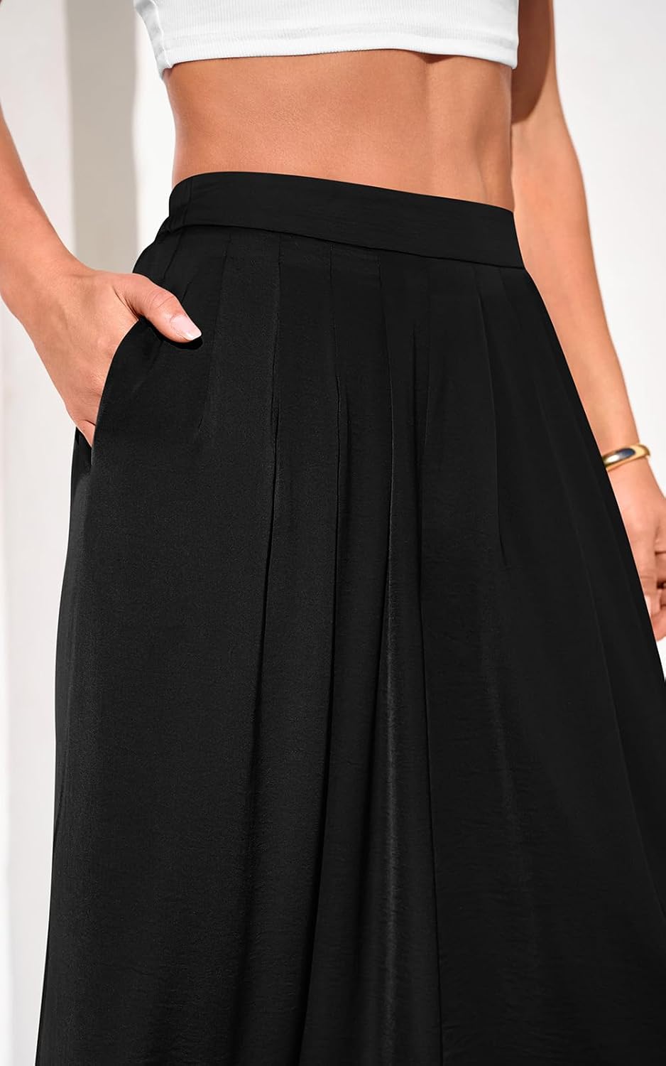 PRETTYGARDEN Loose Fit Wide Leg Pants Woman High Waisted Flowy Comfy Palazzo Pants for Women Work Trousers Spring Fashion