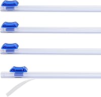 PATIKIL 4-Pack 13-Inch Plastic Wrap Slide Cutters - Self-Adhesive Replacements for Foil, Parchment, Wax Paper Dispensers, Blue