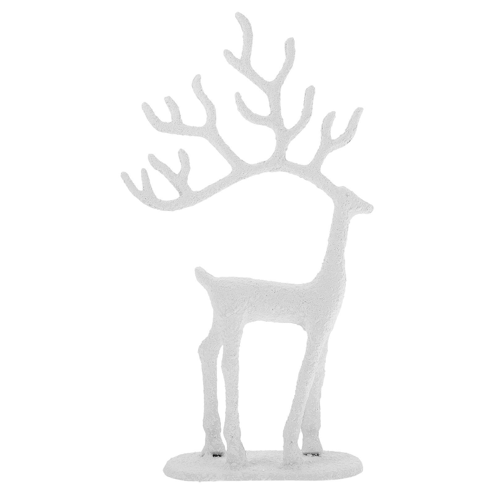TOYANDONA Weihnachtstierfigur Rentier aus Gusseisen, Weiß, Elegante