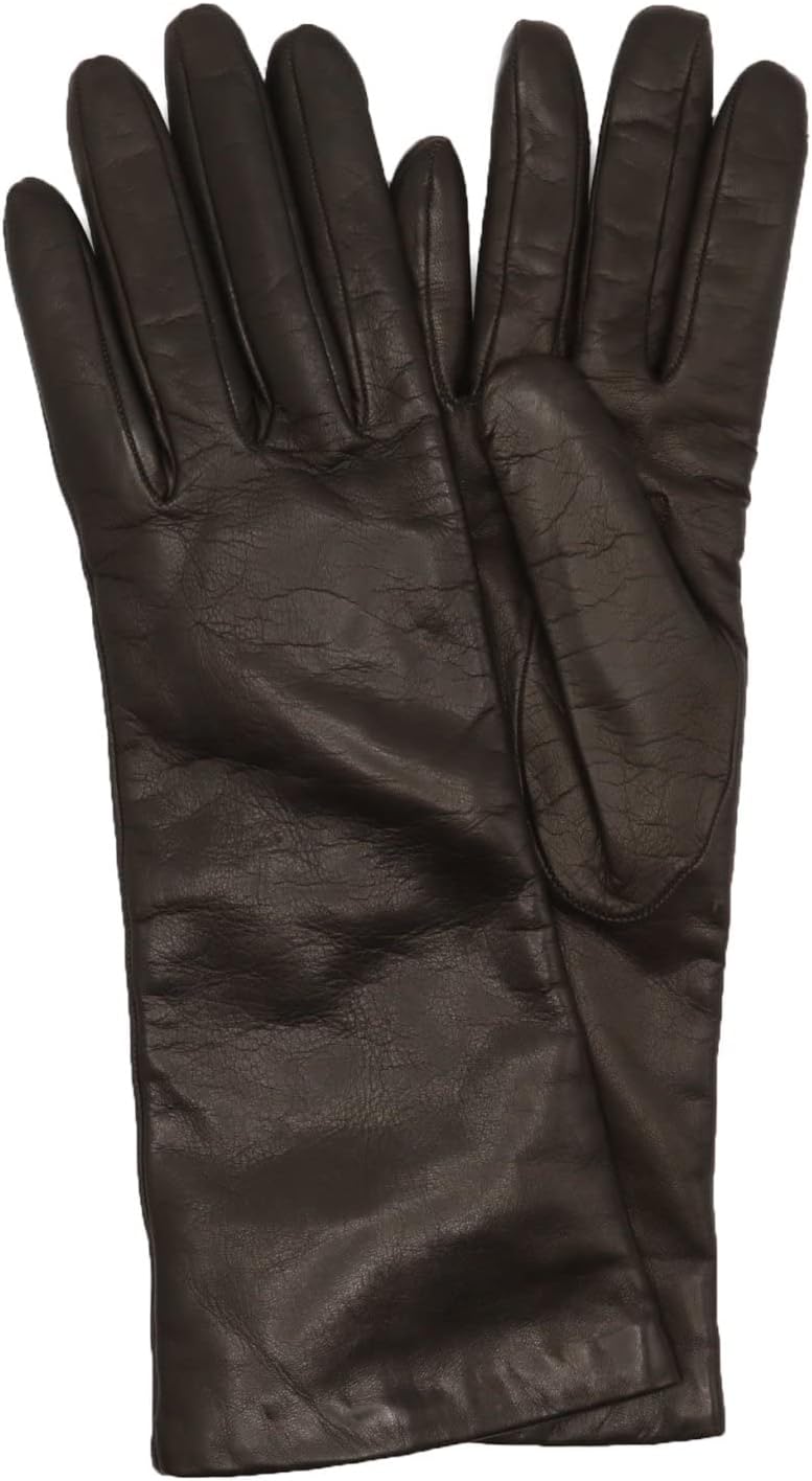 Portolano Women's Espresso CashmereLined 11Inch Leather Gloves 6.5