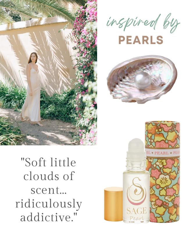 The Sage Lifestyle Pearl Roll On, Oil, Vanilla Perfume, Sandalwood, Vanilla Musk, Perfume for Women, Long Lasting, Clean, Soft Skin Fragrance, Artisan, Gourmand, 1/8oz, Travel Size Parfum, Made in USA - Image 3