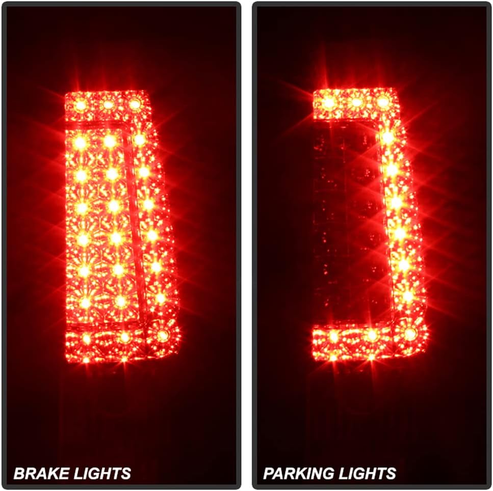 ACANII - For Smoke 2003 2004 2005 2006 Silverado C Shape LED Tail Lights Brake Lamps Set