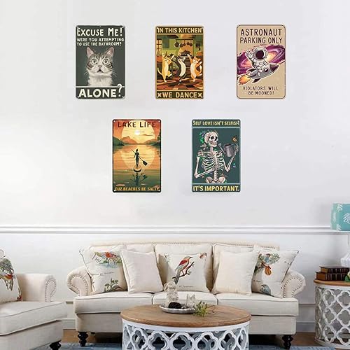 Miniatura 5 de SUBAKBANDHA Póster sexy de aspecto vintage, letrero de metal con diseño de chica con pistola, póster artístico de mujer militar con armas,