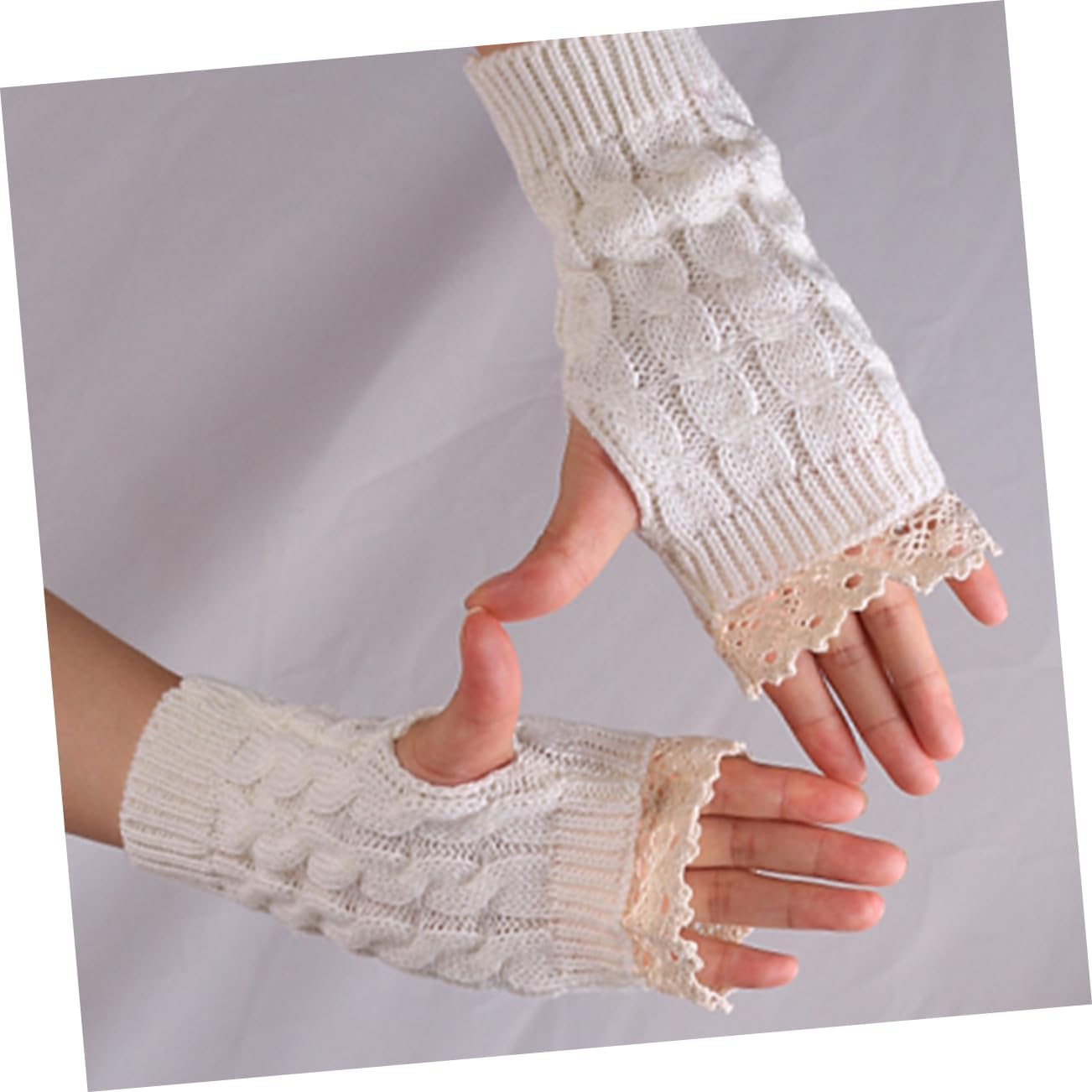 LIFKOME Warm Gloves Long Gloves Fingerless Gloves Knitted Gloves Keep Warm Warmer Miss
