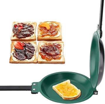 Yosoo 7.6in Diameter Double Side Flip Pan Ceramic Frying Pan, Specialty Round Omelette Skillet, Small Safe Kitchen Pancake Cookware