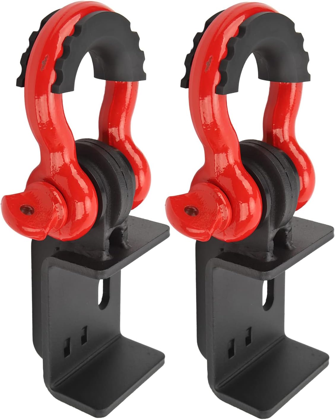 Tow Hook Mounting Bracket, Front Tow Hook D Ring Shackle Bracket Kit Heavy Duty Steel