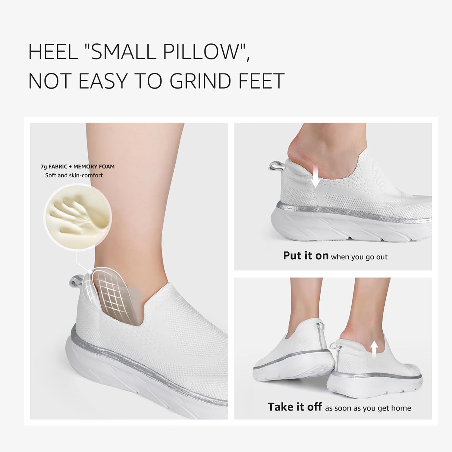 STQ Slip on Sneakers Women Walking Shoes with Arch Support Comfortable Non-Slip Nurse Shoes - Image 7