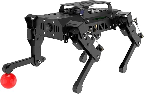 PuppyPi ROS2 Robot Dog with ChatGPT Large AI Models AI Embodied Intelligence Robotic Dog Vision Scene Voice Command Understanding Bionic Quadruped ROS Education Robot, Advance & RaspberryPi5 8GB
