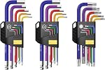 AMTOVL 27PCS Ensemble de clés Allen - Métrique & SAE Ensemble de clé Allen, balle extra longue & Clés hexagonales Star End avec poignée en T & Codage de couleur pour vélo, ménage DIY