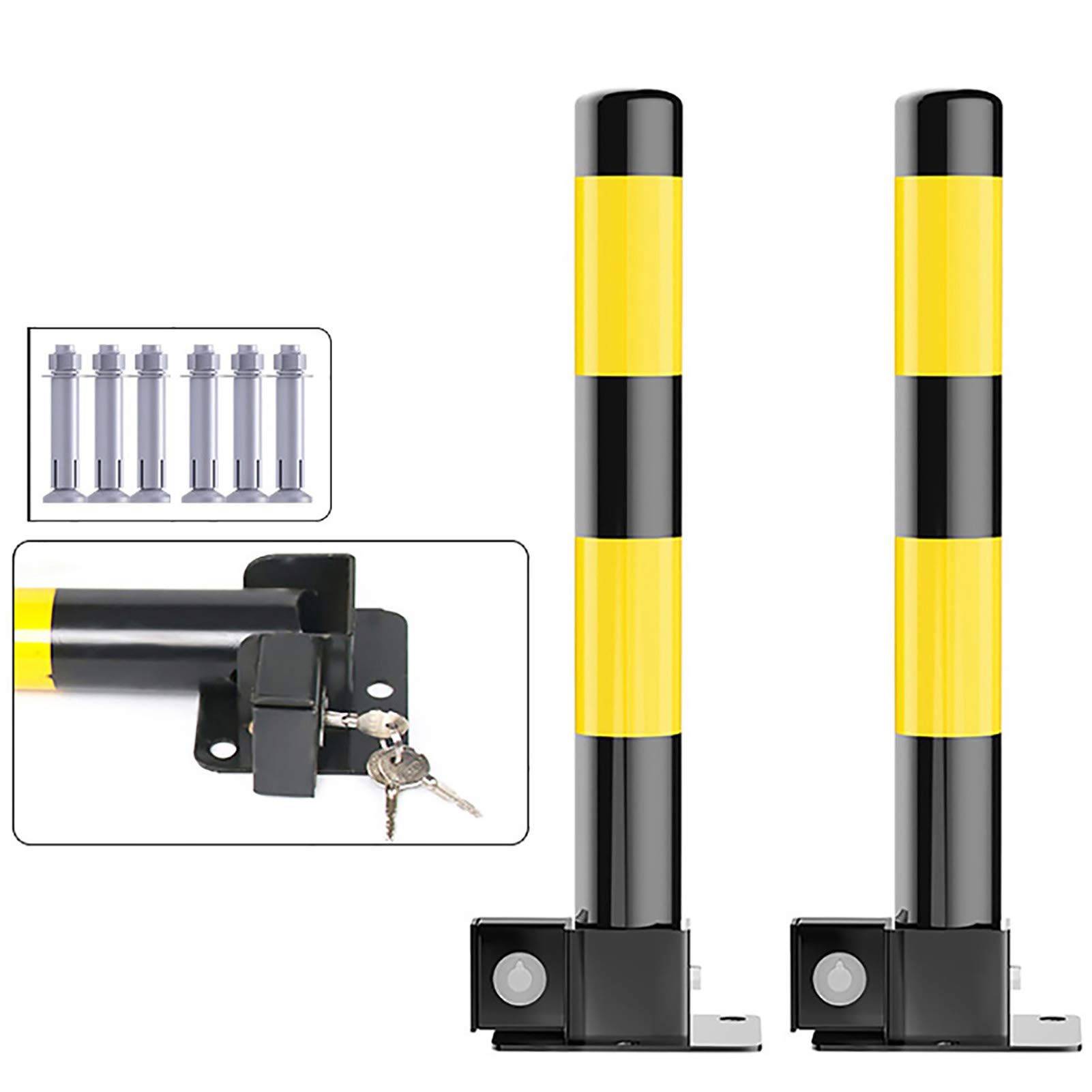 Boulons de stationnement avec serrure faciles a installer contre stationnement genant