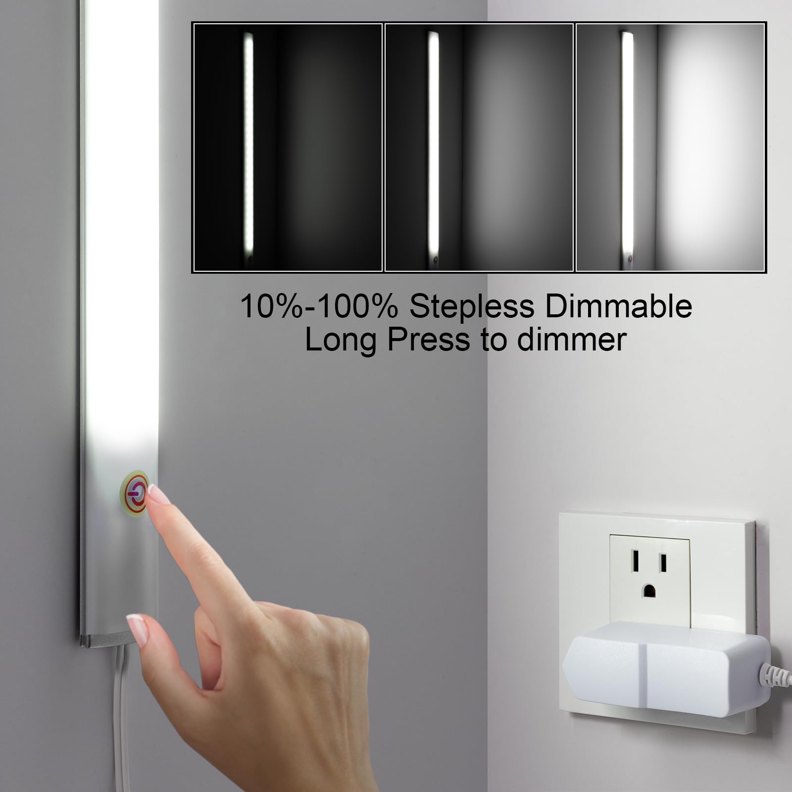 JUSJUBR Illuminazione a LED per sottolavello, luci regolabili, bianco freddo, 6000 K