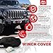 Offroading Gear 4x4 Waterproof and Dust-Resistant Heavy-Duty Winch Cover for 12,000lbs Winches | Black Neoprene Fabric | ATV| Jeep| Truck| Etc. | Large