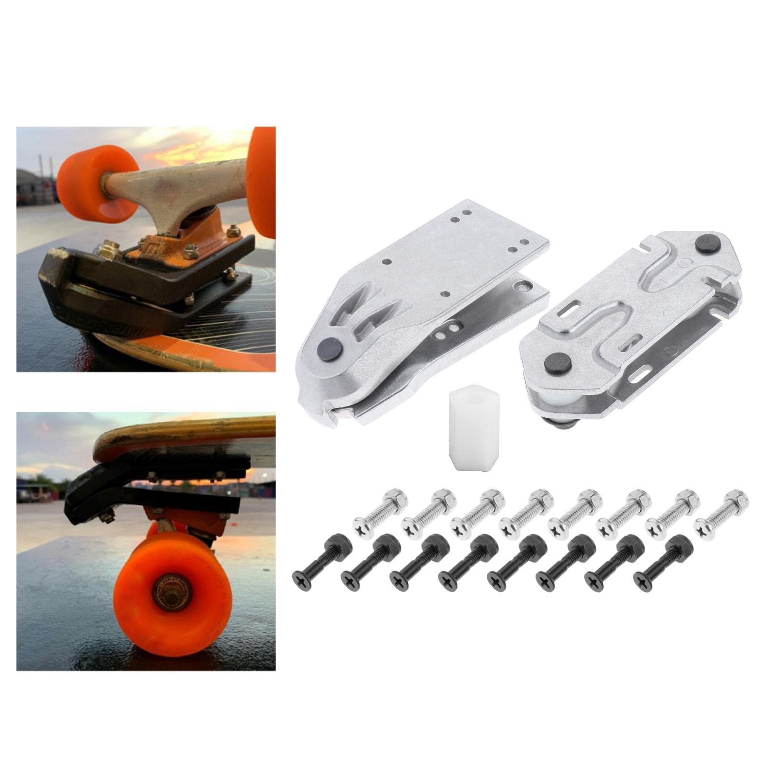 F Fityle Surf Skate Trucks 6,25" High Performance Surfboard Skateboard Surf and Rail Adapter Longboard Cruise Cross Training Tool Decks Teile - Weiß
