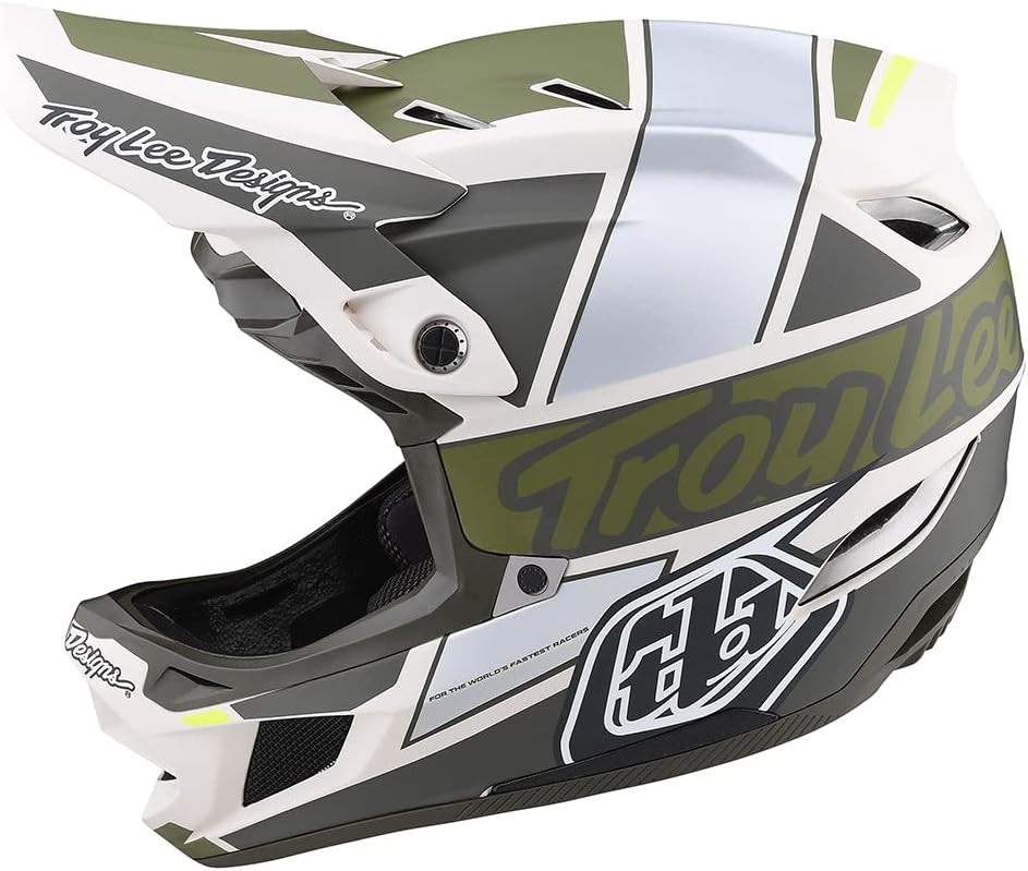 Troy Lee Designs D4 Composite Full-Face Bicycle Helmet. Max Ventilation Lightweight MIPS EPP EPS Racing Downhill DH BMX MTB - Adult Men Women - Team Military, X-Large