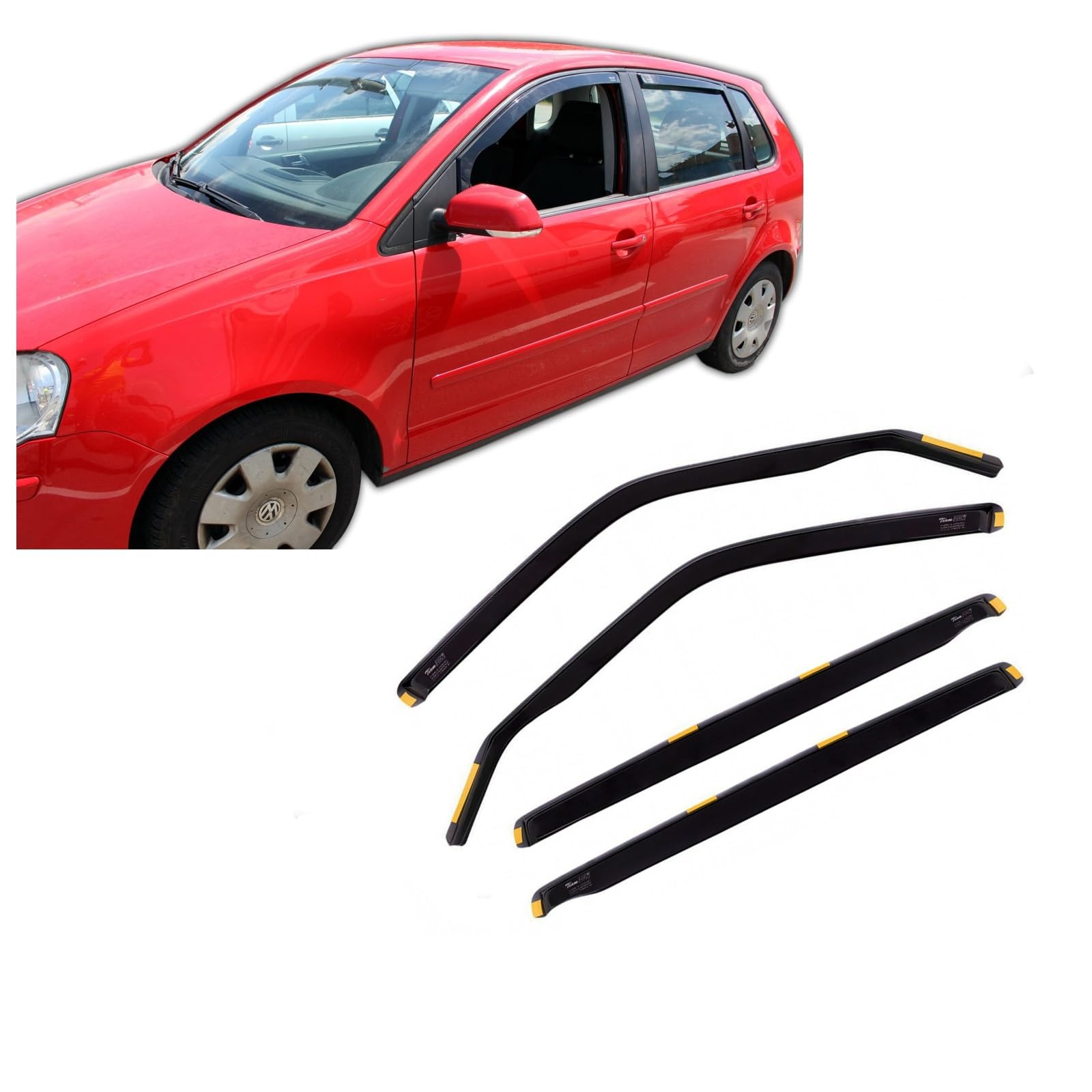 J&J AUTOMOTIVE HEKO Windabweiser für Volkswagen Polo 4 5-Türer 2002-2008