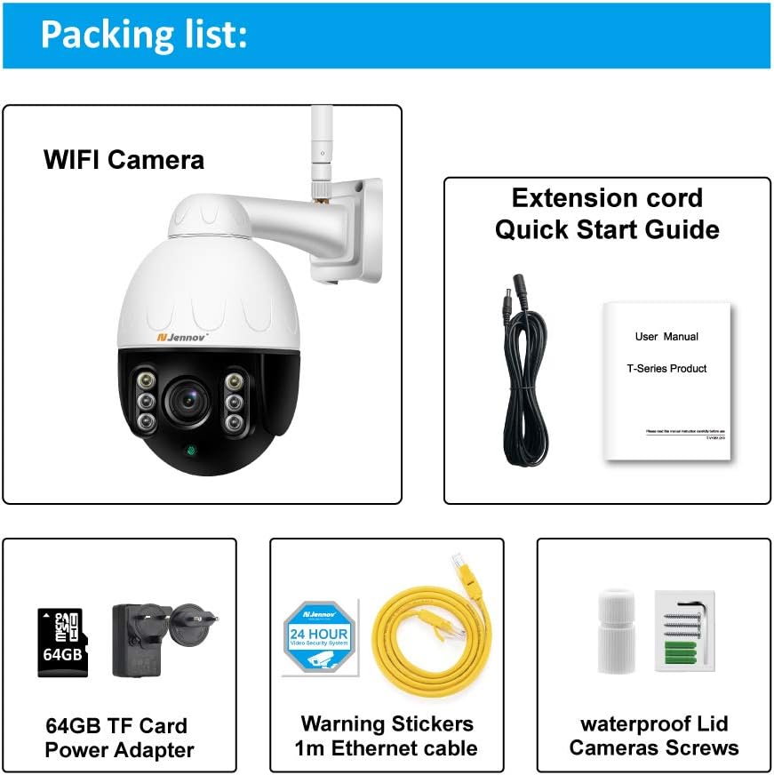 Packing list for Jennov PTZ Camera