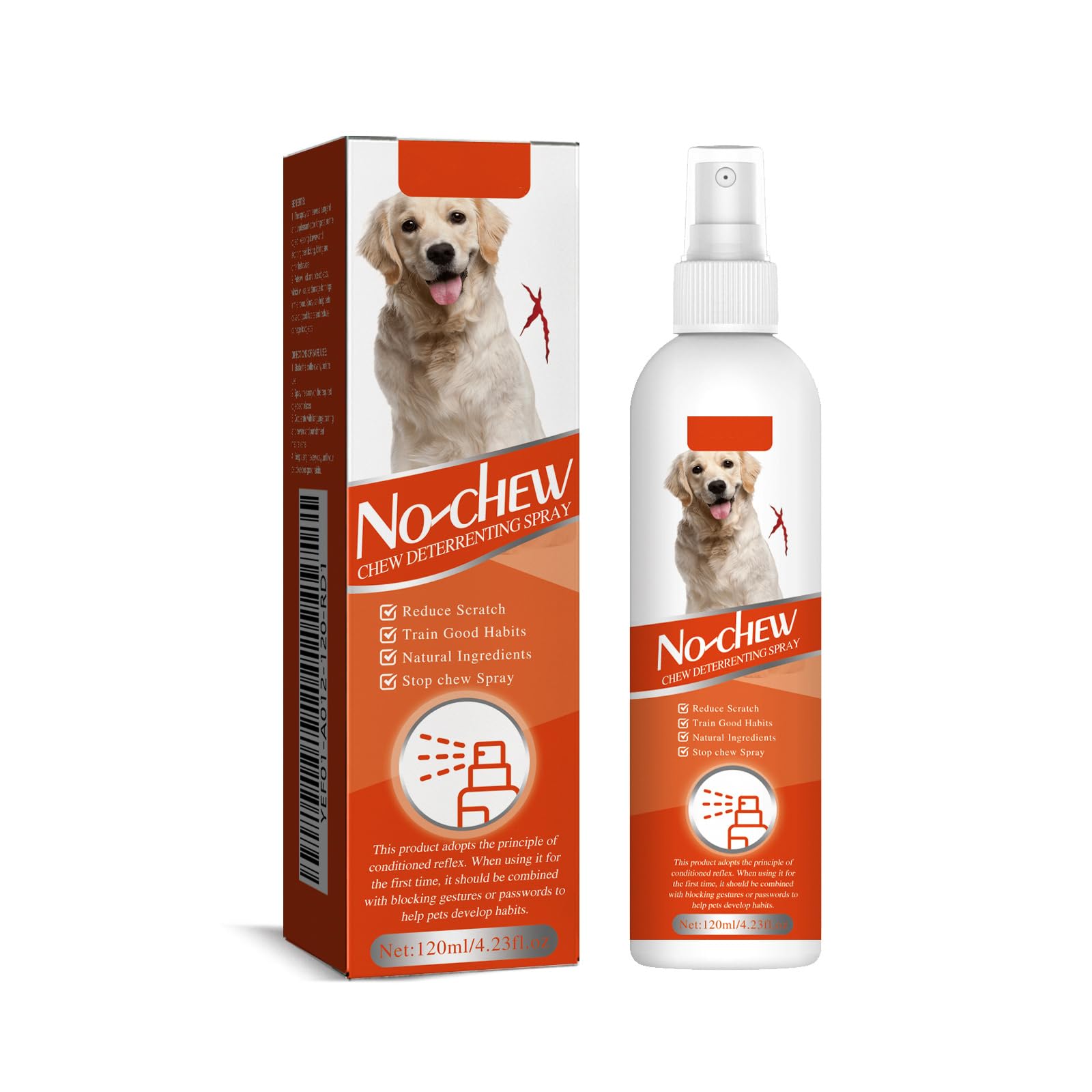 Spray Anti-griffure pour Chat,Spray pour Chien Amer,Spray Dissuasif Chats,Spray Antimastication pour Chiens,Protège pour Rideaux,Canapés,Tapis,Meubles,Pieds de Tables 120ML