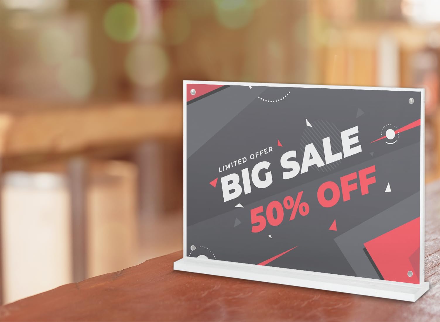 Portacartel Metacrilato A5 15x20cm Horizontal Pack 24 Imán Neodimio Ultra Transparente Diseño Elegante Carteles Promocionales Cartas Menú Fotos Oficinas Comercios Mostradores