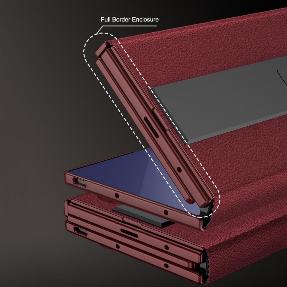 Funda Plegable para Teléfono para Samsung Galaxy Z Trifold,con Soporte Giratorio, Funda Cuero De Lujo Ligera para Negocios, Resistente A Caídas (Gris)