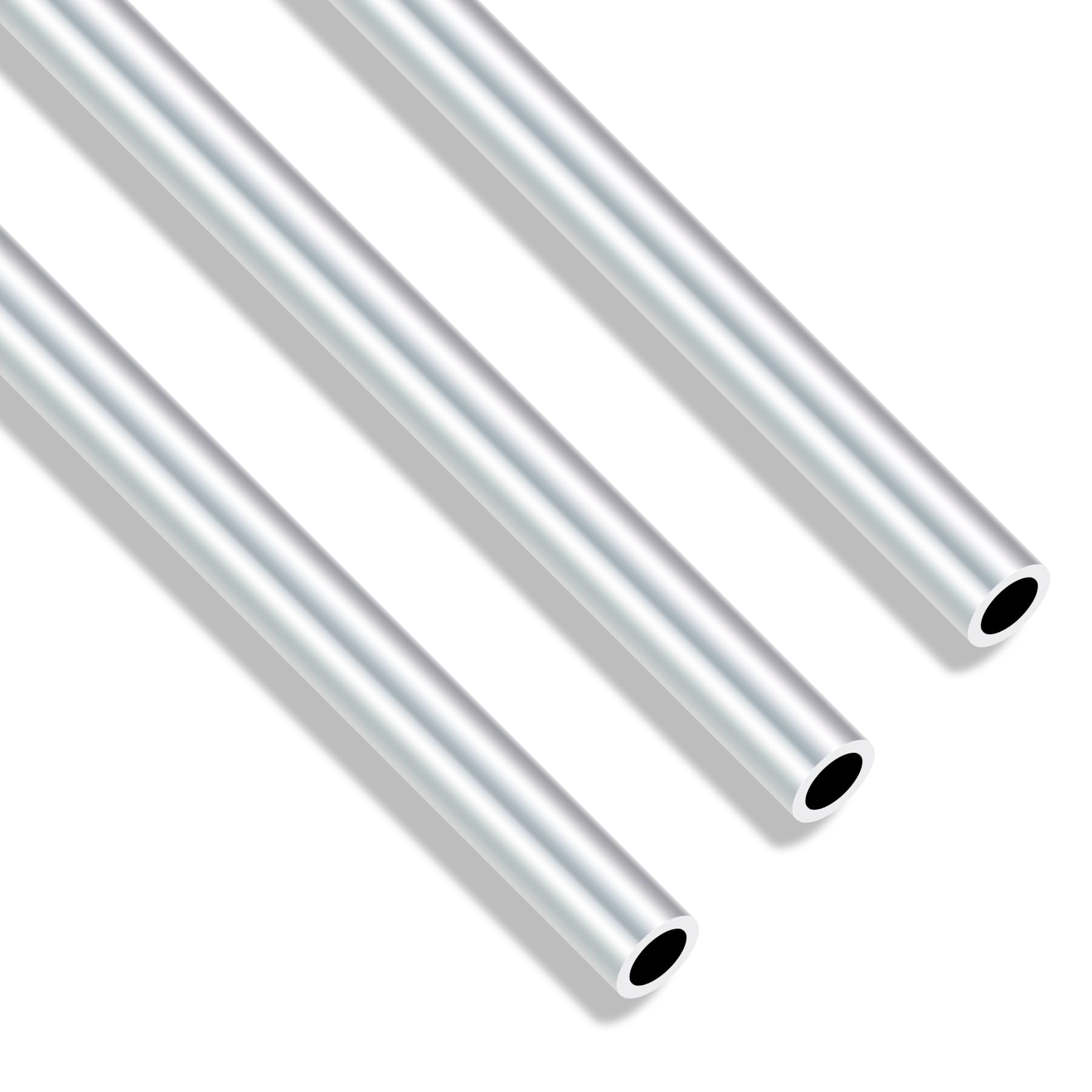 iMeistek 6063 Aluminium Round Tubes, 10mm OD 7mm ID 300mm Length 1.5mm Wall Seamless Straight Aluminium Tubing Pipe(3PCS)