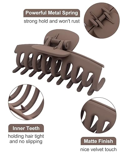 Miniatura 4 de Paquete de 6 pinzas de 35 pulgadas para cabello fino y medio grueso pinzas de sujeción fuerte para cabello fino antideslizantes lindas pinzas de