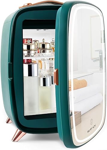 Miniatura 8 de KFO Mini refrigerador de belleza rosa para el cuidado de la piel, 6 litros8 latas, refrigerador de maquillaje, seguro y silencioso, protege tus
