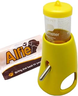 Alfie Pet - 2-in-1 Water Bottle with Hut for Small Pets Like Dwarf Hamster and Mouse - Color: Yellow