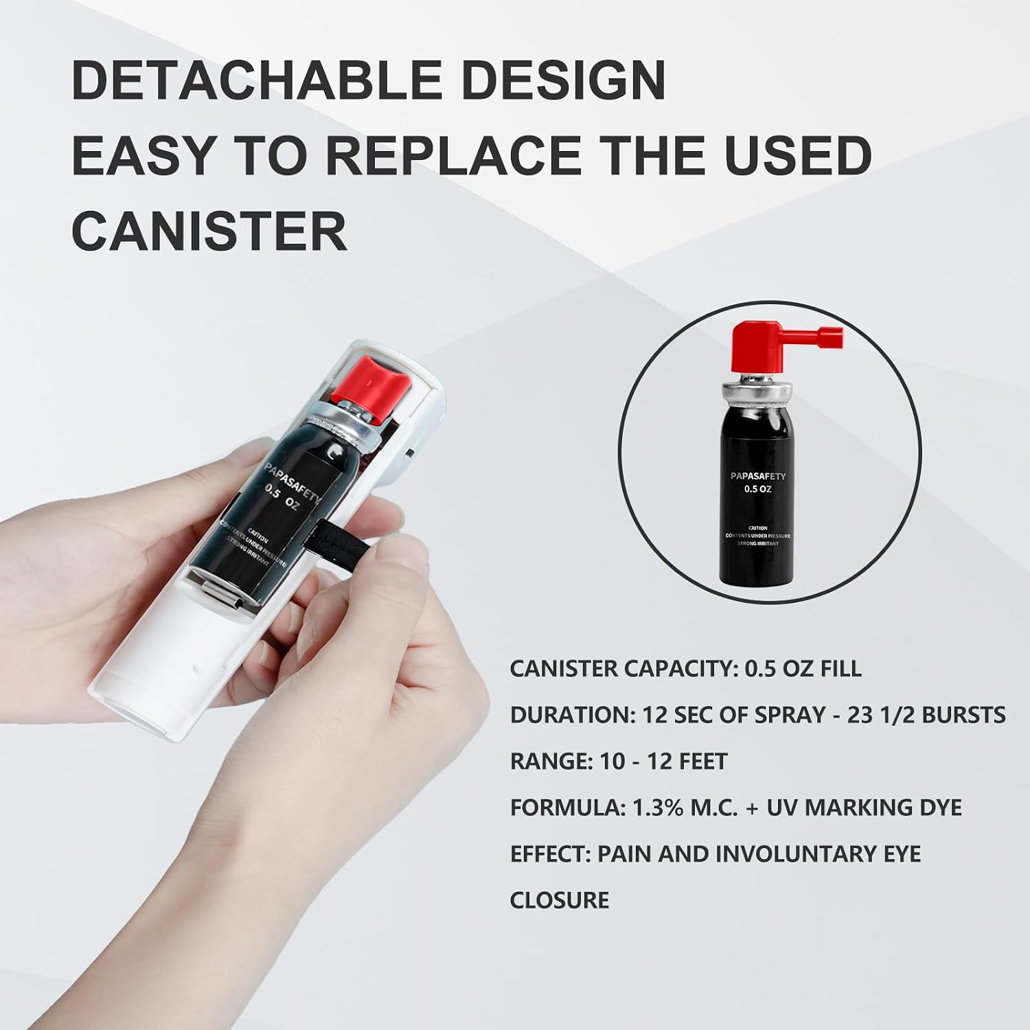 Personal Safety Alarm with Wrist Strap – Pepper Gel Spray with Replaceable Canister, 130dB Siren, Red Strobe Lights, Rechargeable Battery, Self Defense Keychain for Women