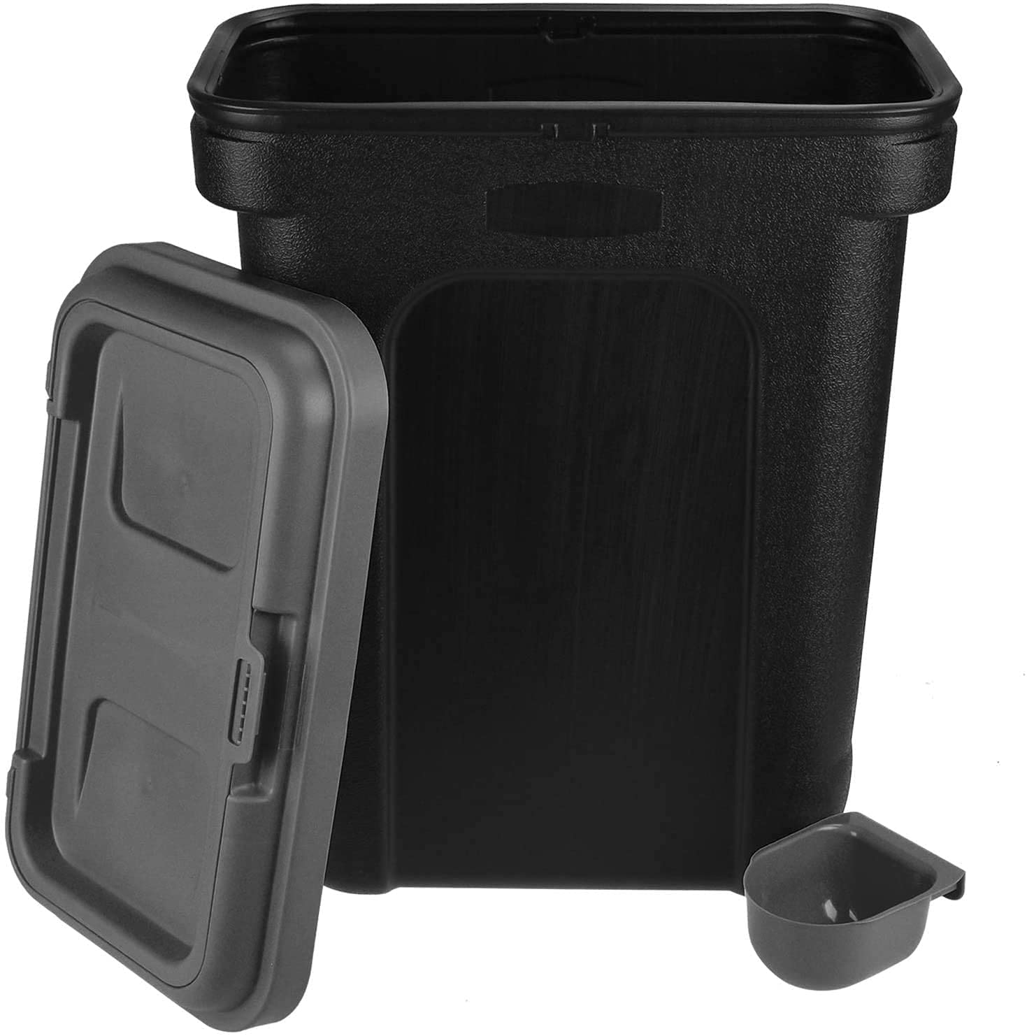 Elito Home & Garden® Dry Pet Food Storage Container | Top Flip Bin Lid with Scoop | 30L /15 KG Dog Cat Animal 15kg Pet Food Container (Grey)