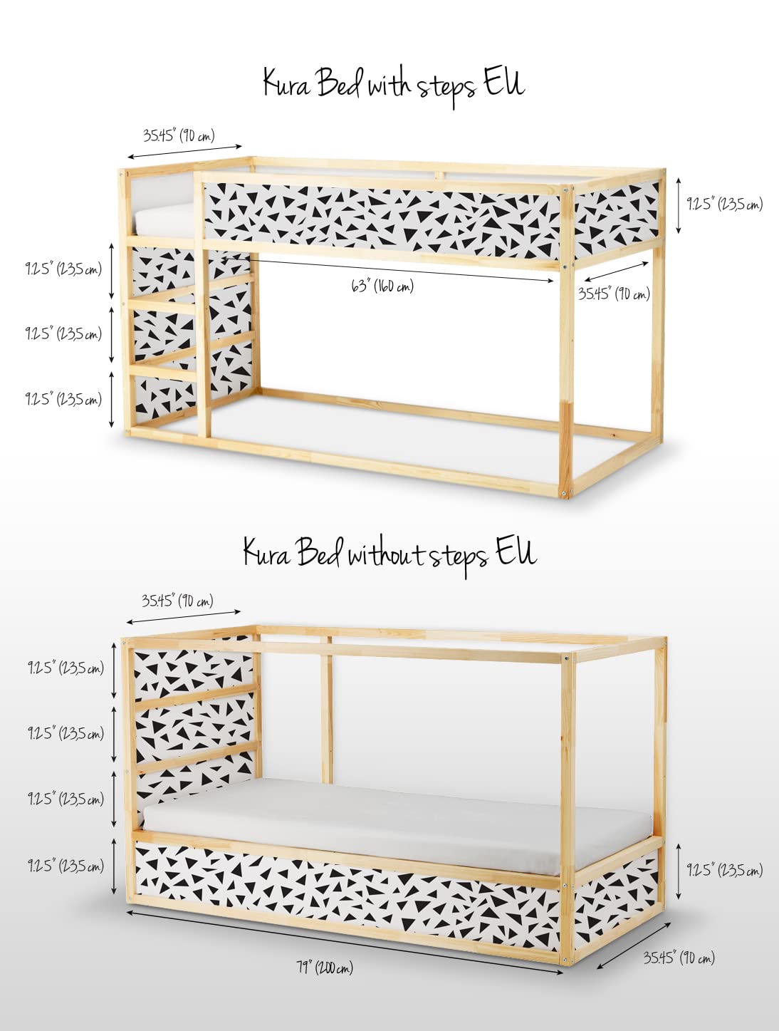 Coloray Conjunto de Pegatinas Para Niños Cama Kura con Pasos Set Pegatina - triangulos