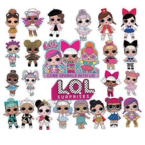 24 Pcs LOL Dolls Cake Topper Cupcake Toppers set,Pink Cake Decorations