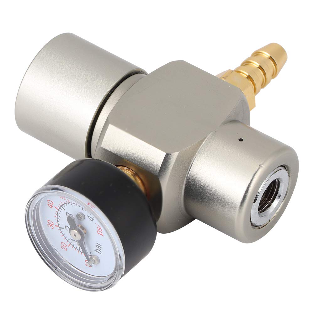 Regulator CO2 do Mini Beczki, Manometr do Nalewaka do Piwa ze Stali Nierdzewnej 0-3 bar z Adapterem 9,5 mm i Króćcem 8 mm do Domowego Piwowarstwa