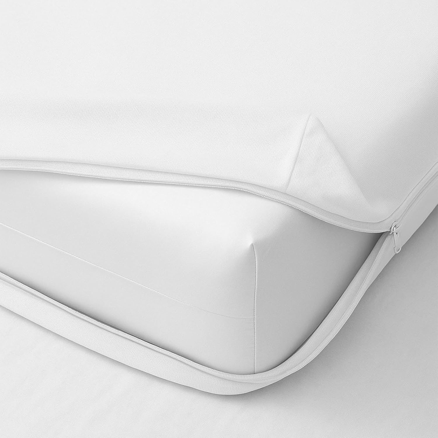 Waterproof Mattress Protector with Zipper Chain, King Size (78x72 Inches)_with 8 Inch Drop White, Zippered Mattress Encasement, Bed Cover, Six-Sided Waterproof with Zip (King_78x72_8, White)