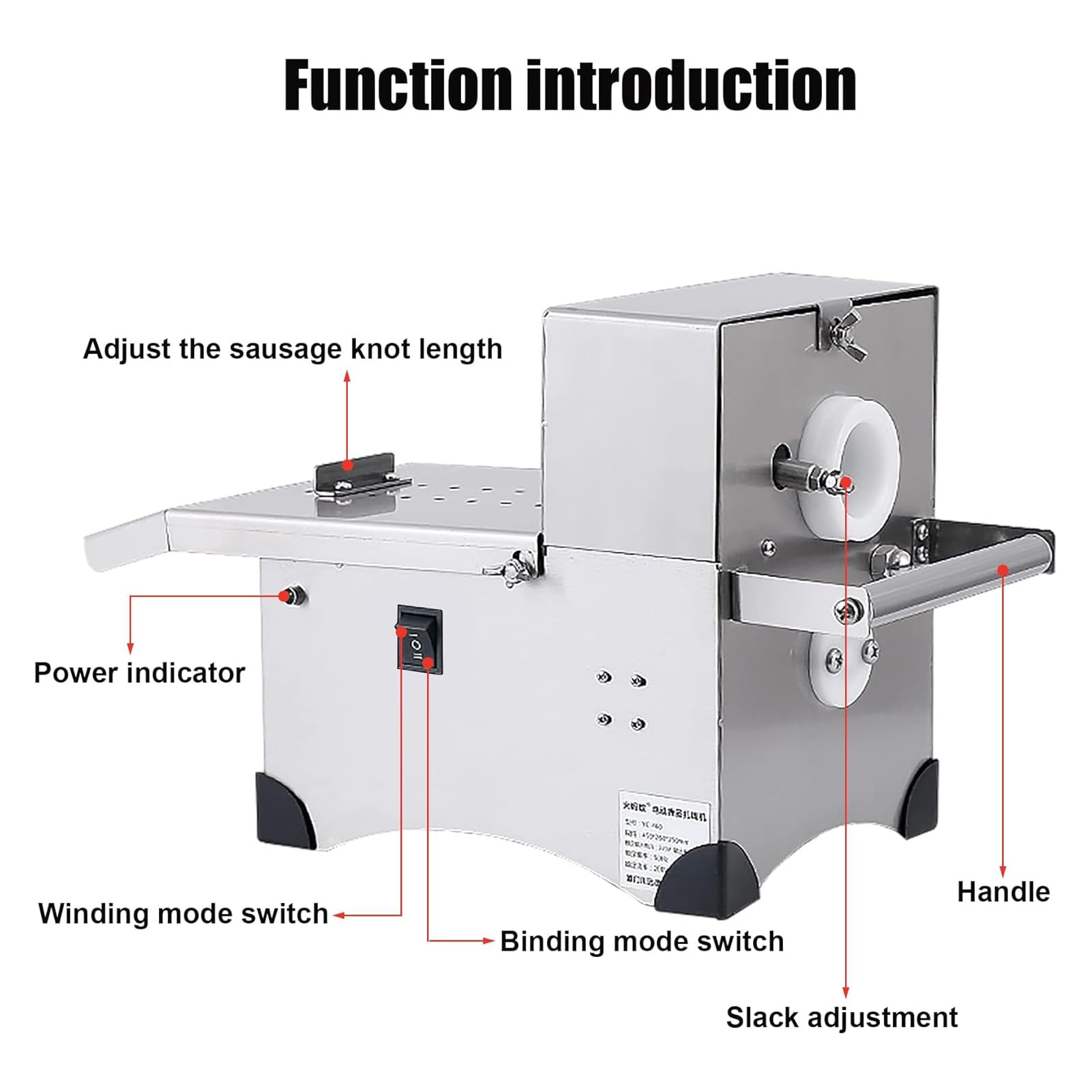 Machine À Nouer Saucisses Automatique avec Poussoir À Saucisse Électrique, Machine à Ligaturer Saucisses électrique, Équipement Commercial pour Supermarchés Et Restaurants