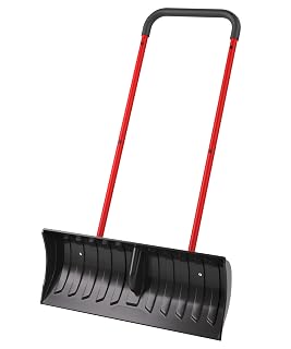 30” Snow Shovel, Heavy-Duty Snow Pusher & Snow Plow, Ergonomic Handle, Lightweight Wide Blade for Fast Snow Removal, Back Saver Winter Tool for Driveway, Sidewalk, Patio, Deck - Amazon product rated Grade A