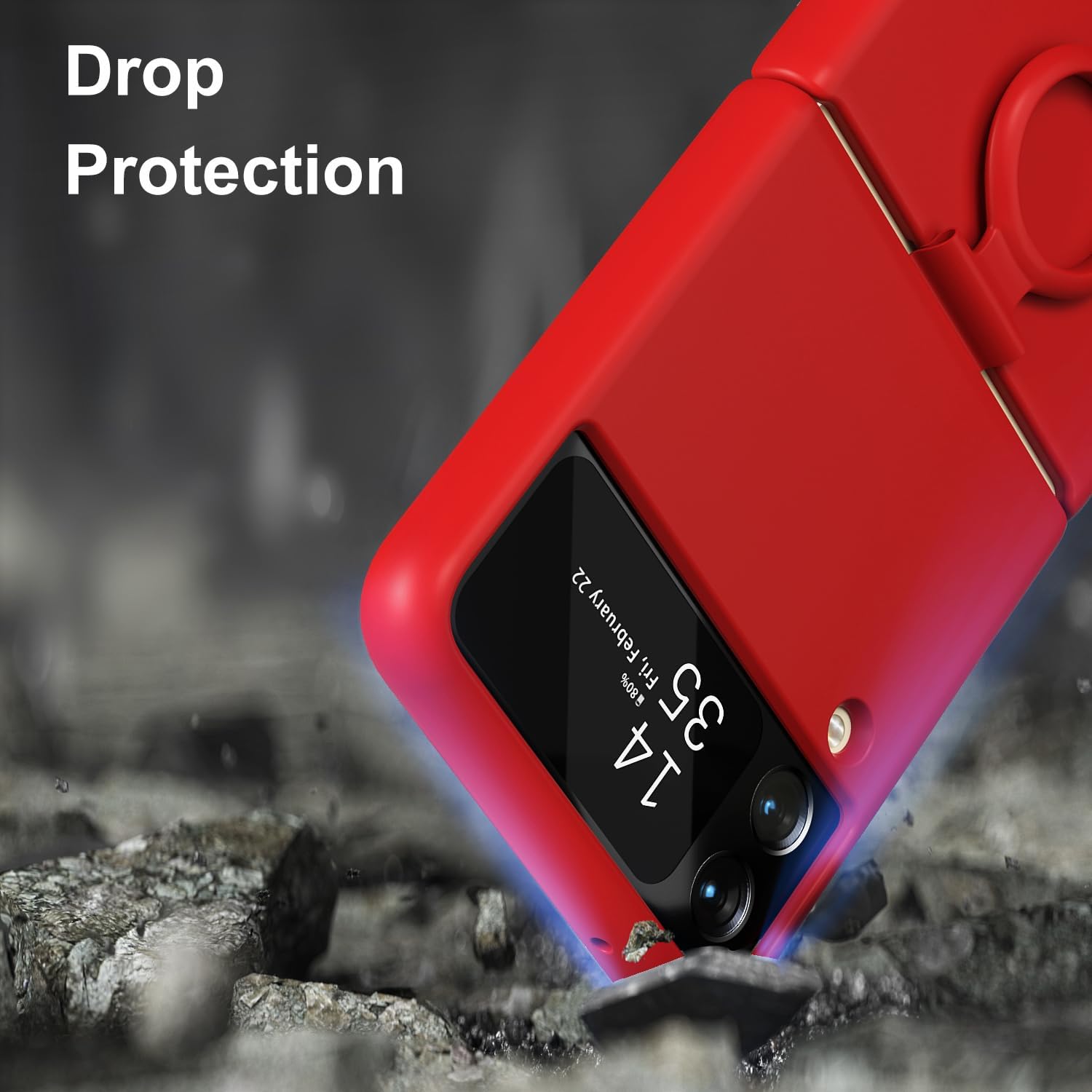 E Segoi Designed for Galaxy Z Flip 3 Case, Liquid Silicone Gel Rubber Shockproof Case Soft Microfiber Cloth Lining Cushion Compatible with Galaxy Z Flip 3 5G (Red)