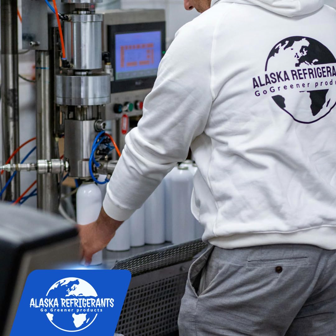 Kombiniertes Alaska Refrigerants Kit – 3in1 R134a Ersatzkältemittel mit PAG 100 Öl und Dichtmittel + R134a Ersatzkältemittel + Schlauch & Manometer