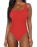 Women&apos;s Scoop Neck Bodysuits Sleeveless Tank Top Jumpsuits