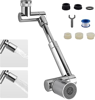 1440°Faucet Extender, 2 Water Outlet Modes 1080°Rotatable Faucet Aerator+ 360°Swivel Faucet Attachment Kitchen Multifunctional Extension Faucet Splash Filter Rotating Faucet Extender for Bathroom Sink
