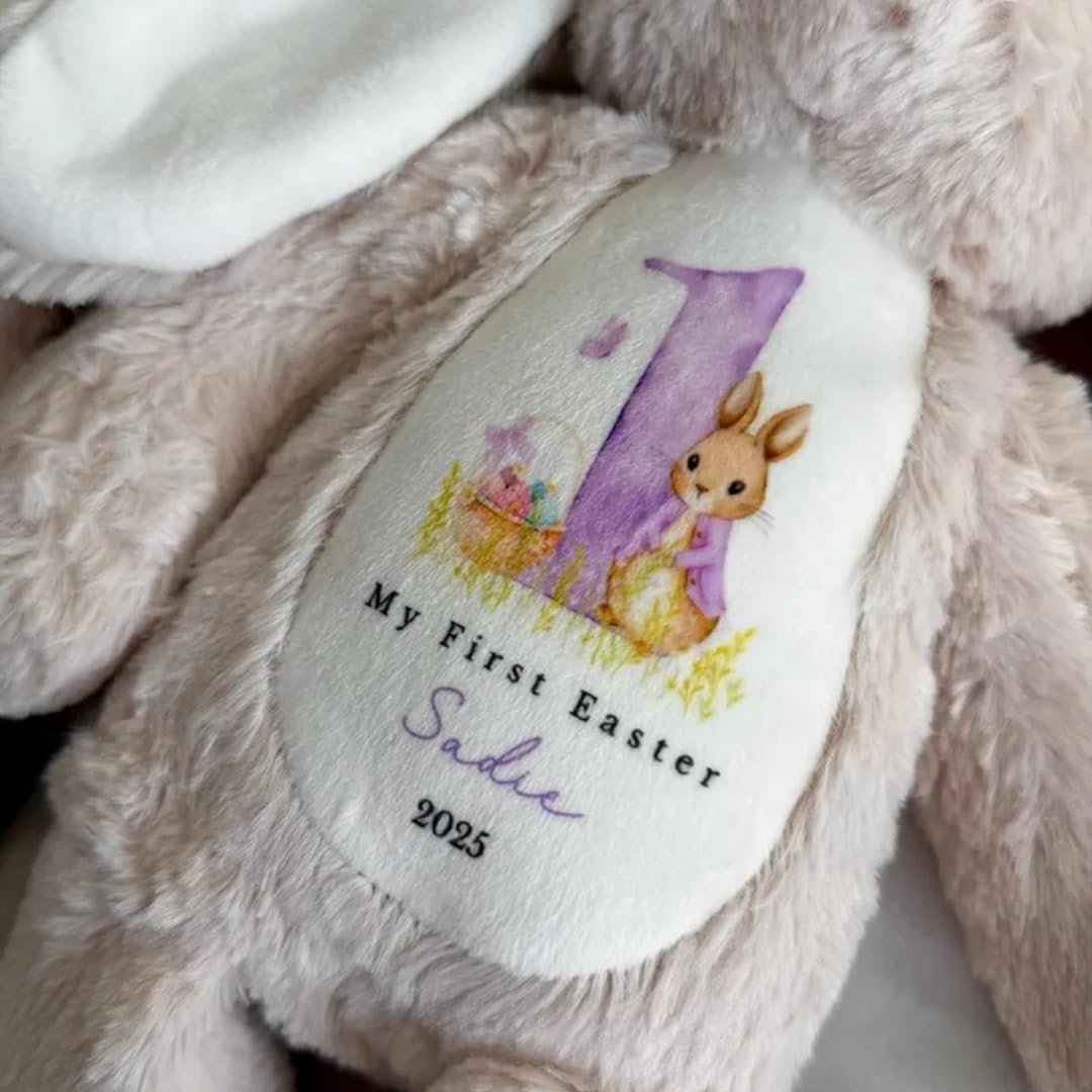 Personalized My First Easter Bunny - Custom Name Plush Bunny for Easter, Personalized Easter Bunny 2025, Plush Rabbit Baby Gift Toddler Toys Newborn Toys (Color 3)