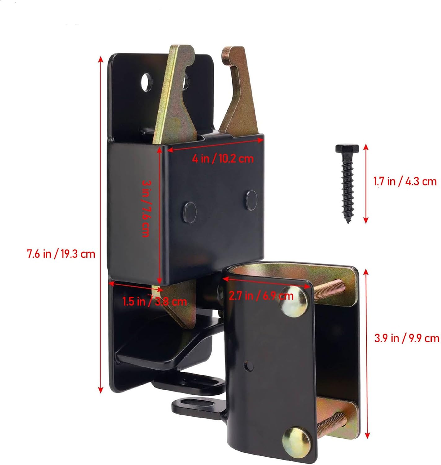 2 Way Farm Gate Latch, Heavy Duty Lockable Gate Latch for 1-5/8 to 2 Round Tube Gate, Black Fence Gate Latch, Livestock Cattle Gate Latch for Metal Gate, Farm, Pastures, Ranches