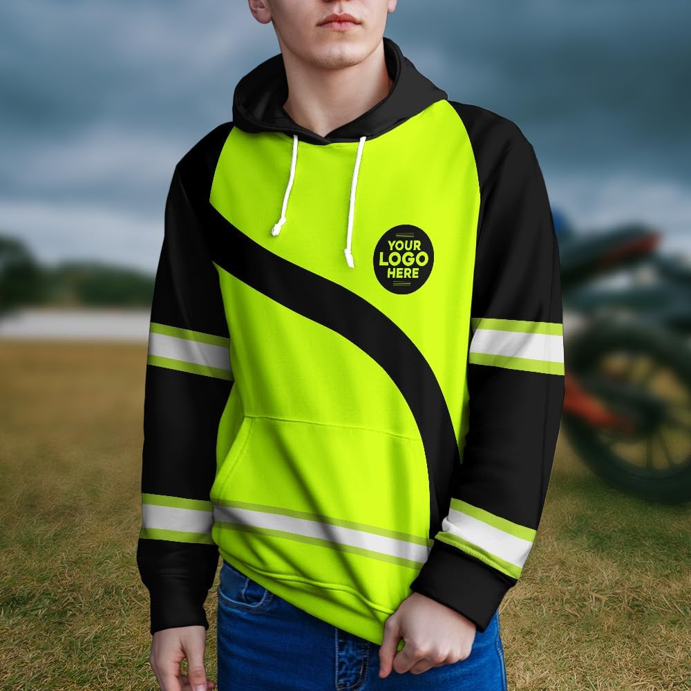 Company, Team Uniform High Visibility Shirt for Men Safety Shirt Custom Logo Name with Reflective Tapes AMZ02
