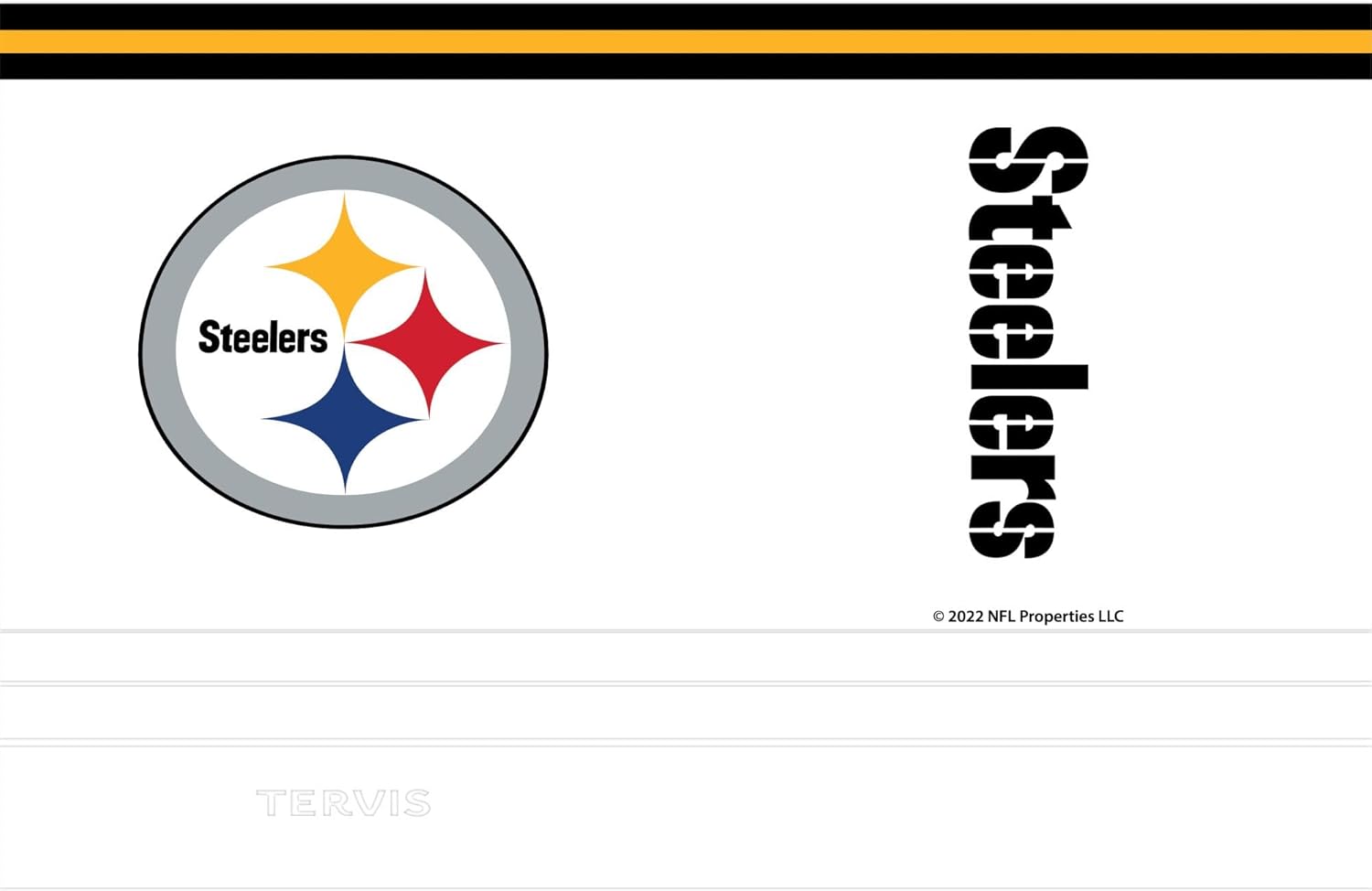 Tervis Traveler NFL Pittsburgh Steelers - Arctic Triple Insulated Tumbler Travel Cup Keeps Drinks Cold & Hot, 30oz, Stainless Steel