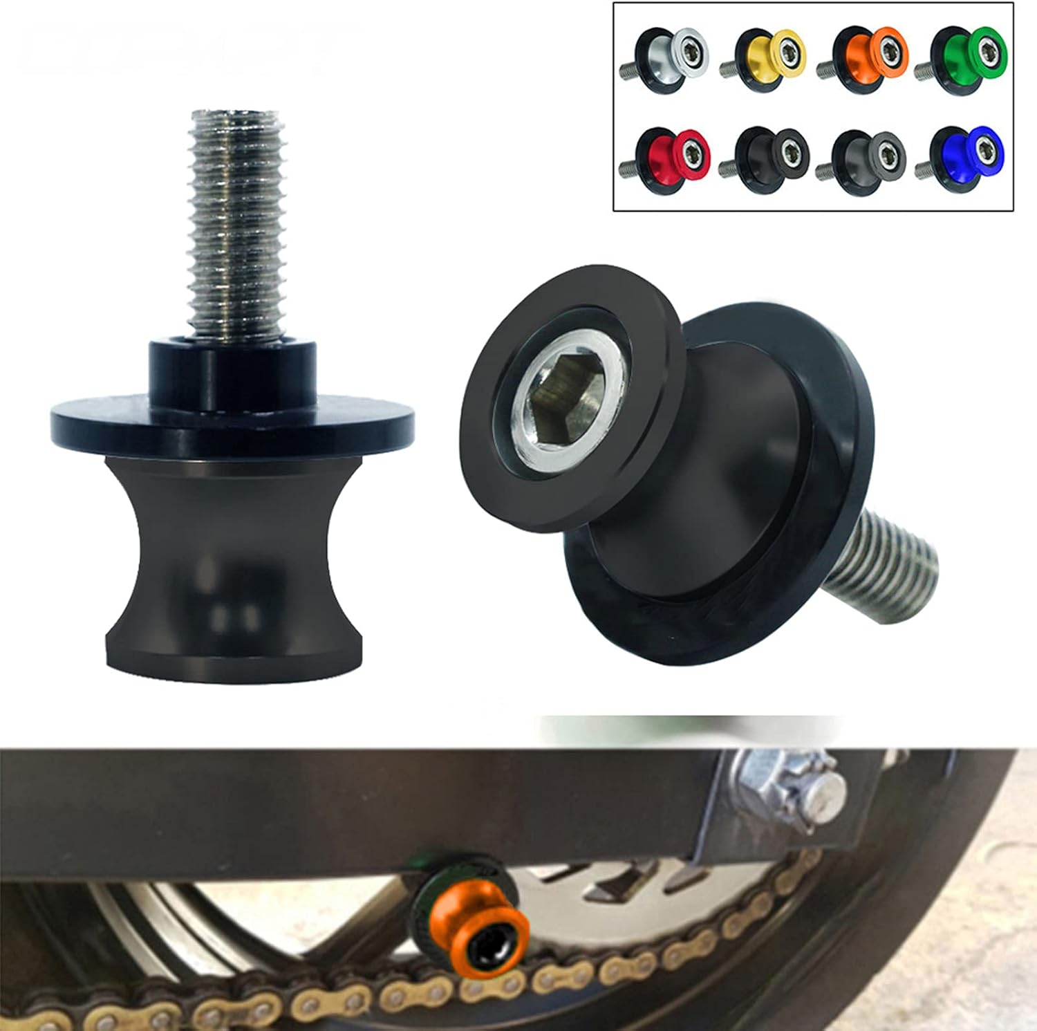 Universal Motorcycle CNC Swingarm Swing Arm Spools Slider Stand Bobbins 8/10mm E - Foto 10