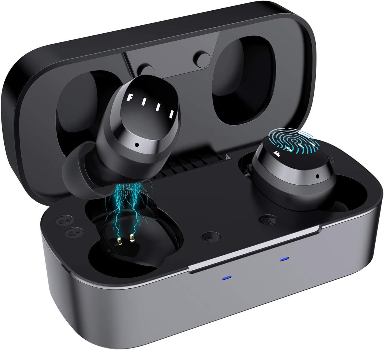 True Wireless Earbuds-FIIL TWS Bluetooth Earbuds, Wireless Bluetooth Earbuds, HiFi Earbuds with Wireless Charging Case, 24H Playtime,Auto Pairing &Touch Control, IPX5 Waterproof Wireless Bluetooth 5.0
